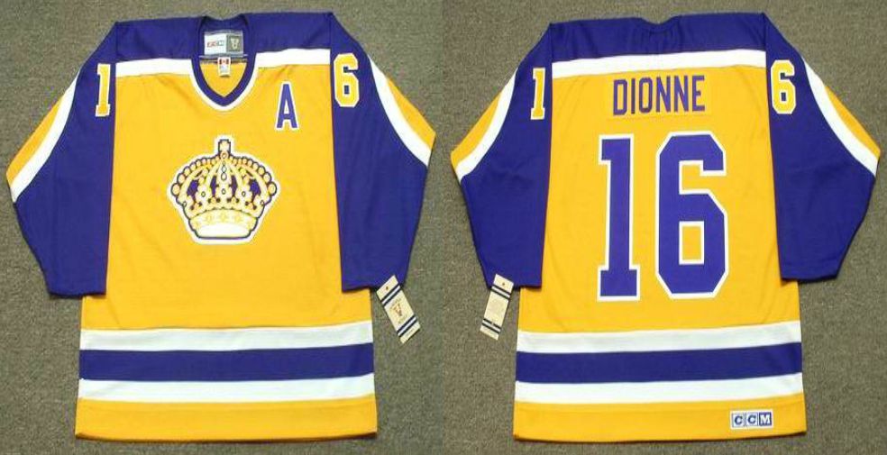 2019 Men Los Angeles Kings #16 Dionne Yellow CCM NHL jerseys1->los angeles kings->NHL Jersey